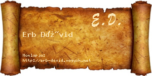 Erb Dávid névjegykártya